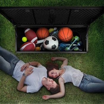 Gartenbox Kissenbox Auflagenbox - Larus 390 Liter - Dunkelgrau GRINDI IN THE GARDEN - 16