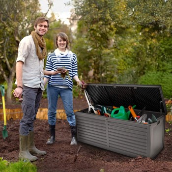 Gartenbox Kissenbox Auflagenbox - Larus 390 Liter - Dunkelgrau GRINDI IN THE GARDEN - 17