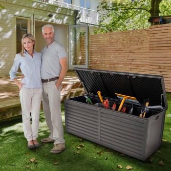 Gartenbox Kissenbox Auflagenbox - Larus 390 Liter - Dunkelgrau GRINDI IN THE GARDEN - 18