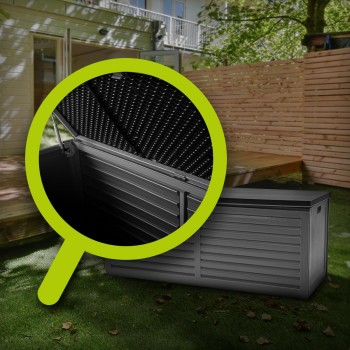 Gartenbox Kissenbox Auflagenbox - Larus 390 Liter - Dunkelgrau GRINDI IN THE GARDEN - 13