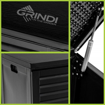 Gartenbox Kissenbox Auflagenbox - Larus 390 Liter - Schwarz GRINDI IN THE GARDEN - 9