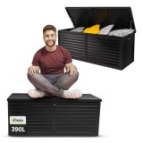 Gartenbox Kissenbox Auflagenbox - Larus 390 Liter - Schwarz GRINDI IN THE GARDEN - 2 Gartenbox Kissenbox Auflagenbox - Larus 390 Liter - Schwarz GRINDI IN THE GARDEN - 2