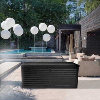 Gartenbox Kissenbox Auflagenbox - Larus 390 Liter - Schwarz GRINDI IN THE GARDEN - 11