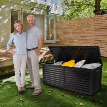 Gartenbox Kissenbox Auflagenbox - Larus 390 Liter - Schwarz GRINDI IN THE GARDEN - 14