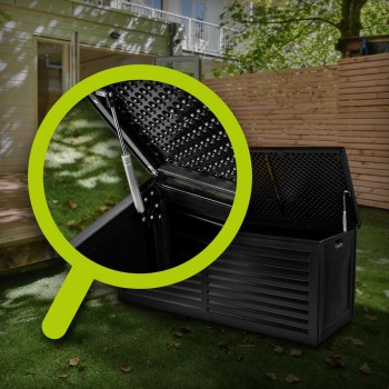 Gartenbox Kissenbox Auflagenbox - Larus 390 Liter - Schwarz GRINDI IN THE GARDEN - 10