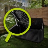 Gartenbox Kissenbox Auflagenbox - Larus 390 Liter - Schwarz GRINDI IN THE GARDEN - 10 Gartenbox Kissenbox Auflagenbox - Larus 390 Liter - Schwarz GRINDI IN THE GARDEN - 10