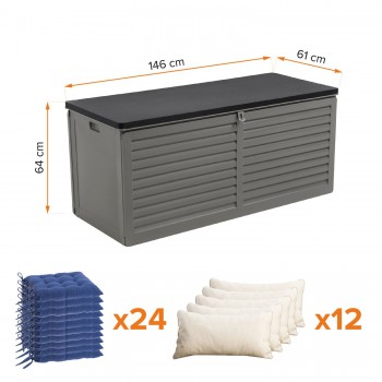 Gartenbox Kissenbox Auflagenbox - Columba 490 Liter - Dunkelgrau GRINDI IN THE GARDEN - 3