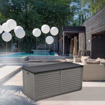 Gartenbox Kissenbox Auflagenbox - Columba 490 Liter - Dunkelgrau GRINDI IN THE GARDEN - 8