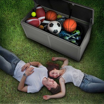 Gartenbox Kissenbox Auflagenbox - Columba 490 Liter - Dunkelgrau GRINDI IN THE GARDEN - 9