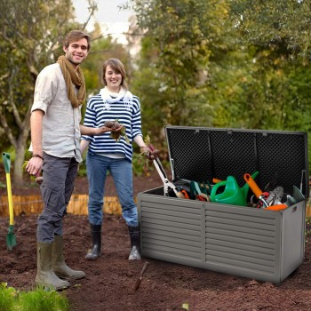Gartenbox Kissenbox Auflagenbox - Columba 490 Liter - Dunkelgrau GRINDI IN THE GARDEN - 10
