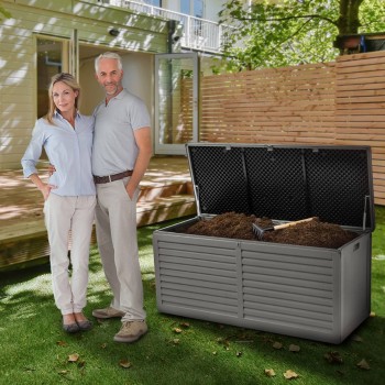 Gartenbox Kissenbox Auflagenbox - Columba 490 Liter - Dunkelgrau GRINDI IN THE GARDEN - 11