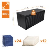 Gartentruhe 490L schwarz mit Sitzgelegenheit - Columba GRINDI IN THE GARDEN - 4