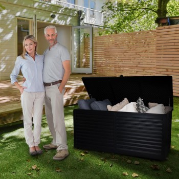 Gartentruhe 490L schwarz mit Sitzgelegenheit - Columba GRINDI IN THE GARDEN - 19