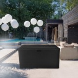 Gartenbox Gartentruhe 570L - schwarz mit Sitzgelegenheit - Rissa I GRINDI IN THE GARDEN - 14