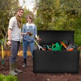 Gartenbox Gartentruhe 570L - schwarz mit Sitzgelegenheit - Rissa I GRINDI IN THE GARDEN - 16