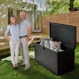 Gartenbox Gartentruhe 570L - schwarz mit Sitzgelegenheit - Rissa I GRINDI IN THE GARDEN - 17