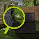 Gartenbox Gartentruhe 570L - schwarz mit Sitzgelegenheit - Rissa I GRINDI IN THE GARDEN - 12