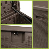 Gartenbox Gartentruhe 570L - braun mit Sitzgelegenheit - Rissa I GRINDI IN THE GARDEN - 10