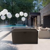 Gartenbox Gartentruhe 570L - braun mit Sitzgelegenheit - Rissa I GRINDI IN THE GARDEN - 13