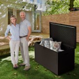 Gartenbox Gartentruhe 570L - braun mit Sitzgelegenheit - Rissa I GRINDI IN THE GARDEN - 16