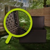 Gartenbox Gartentruhe 570L - braun mit Sitzgelegenheit - Rissa I GRINDI IN THE GARDEN - 12