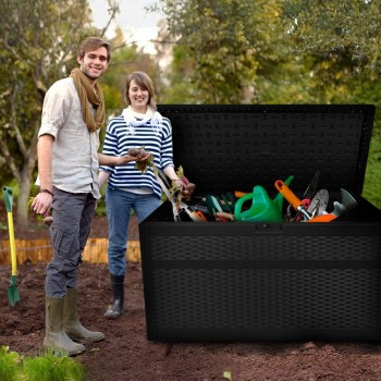 Gartenbox Kissenbox Auflagenbox - Rissa 870 liter, schwarz GRINDI IN THE GARDEN - 14