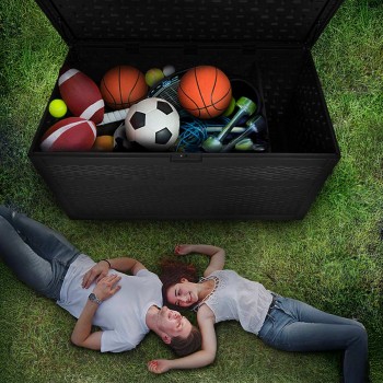 Gartenbox Kissenbox Auflagenbox - Rissa 870 liter, schwarz GRINDI IN THE GARDEN - 16