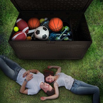 Gartenbox Kissenbox Auflagenbox - Rissa 870 liter, braun GRINDI - 16