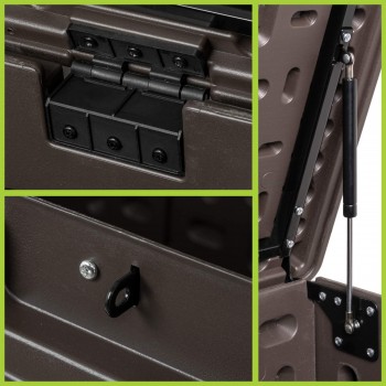 Gartenbox Gartentruhe 570L - braun mit Sitzgelegenheit - Treeline I GRINDI IN THE GARDEN - 11