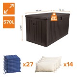 Gartenbox Gartentruhe 570L - braun mit Sitzgelegenheit - Treeline I GRINDI IN THE GARDEN - 3