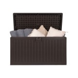 Gartenbox Gartentruhe 570L - braun mit Sitzgelegenheit - Treeline I GRINDI IN THE GARDEN - 1