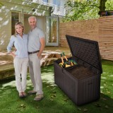 Gartenbox Gartentruhe 570L - braun mit Sitzgelegenheit - Treeline I GRINDI IN THE GARDEN - 16