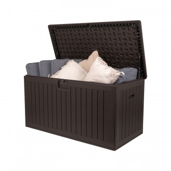 Gartenbox Gartentruhe 570L - braun mit Sitzgelegenheit - Treeline I GRINDI IN THE GARDEN - 4