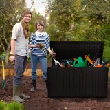 Gartenbox Gartentruhe 570L - schwarz mit Sitzgelegenheit - Treeline I GRINDI IN THE GARDEN - 15