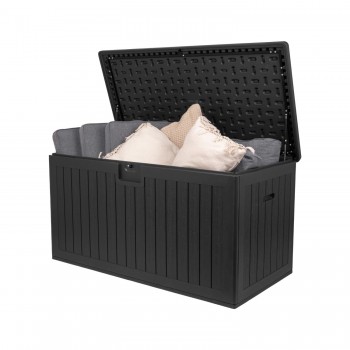 Gartenbox Gartentruhe 570L - schwarz mit Sitzgelegenheit - Treeline I GRINDI IN THE GARDEN - 4