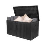 Gartenbox Gartentruhe 570L - schwarz mit Sitzgelegenheit - Treeline I GRINDI IN THE GARDEN - 4