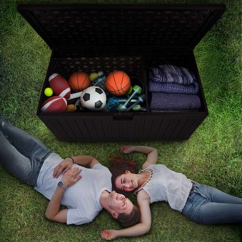 Gartenbox Kissenbox Auflagenbox - Treeline 870 liter, schwarz GRINDI IN THE GARDEN - 14