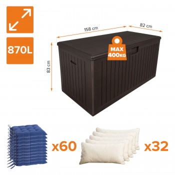 Gartenbox Kissenbox Auflagenbox - Treeline 870 liter, braun GRINDI - 3