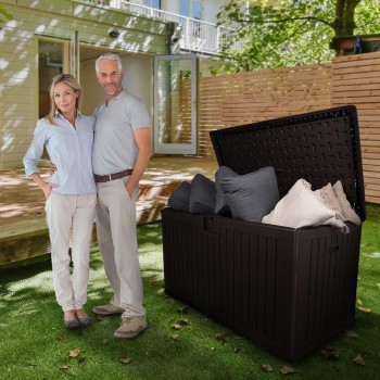 Gartenbox Kissenbox Auflagenbox - Treeline 870 liter, braun GRINDI - 17