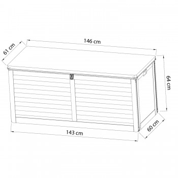 Gartenbox Kissenbox Auflagenbox - Columba 490 Liter - Dunkelgrau GRINDI IN THE GARDEN - 13