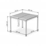 Garten Pergola Pavillon Terrassendach mit aufklappbarem Dach - Kea I 3x3m GRINDI IN THE GARDEN - 9