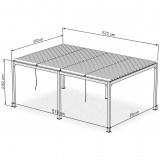 Garten Pergola Pavillon Terrassendach mit aufklappbarem Dach grau - Kea IV 6x4mm GRINDI IN THE GARDEN - 8