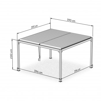 Garten Pergola Pavillon Terrassendach mit aufklappbarem Dach weiss - Kea VI 4x4m GRINDI IN THE GARDEN - 9