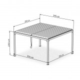 Garten Pergola Pavillon Terrassendach mit aufklappbarem Dach weiss - Kea VI 4x4m GRINDI IN THE GARDEN - 9