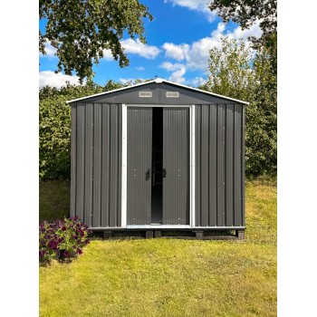 Gerätehaus Geräteschuppen Gartenhaus aus Metall - Sorbus V - 367x322x217 GRINDI IN THE GARDEN - 7