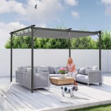 Garten Pergola Pavillon Terrassendach mit einstellbarem Stoffdach - Irda I 2,9x2,9m GRINDI IN THE GARDEN - 7