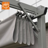 Garten Pergola Pavillon Terrassendach mit einstellbarem Stoffdach - Irda I 2,9x2,9m GRINDI IN THE GARDEN - 10