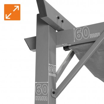 Garten Pergola Pavillon Terrassendach mit einstellbarem Stoffdach - Irda I 2,9x2,9m GRINDI IN THE GARDEN - 13