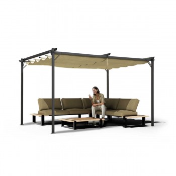 Garten Pergola Pavillon mit einstellbarem Stoffdach - Irda I 2,9x2,9m GRINDI IN THE GARDEN - 5