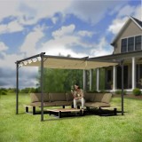 Garten Pergola Pavillon mit einstellbarem Stoffdach - Irda I 2,9x2,9m GRINDI IN THE GARDEN - 7